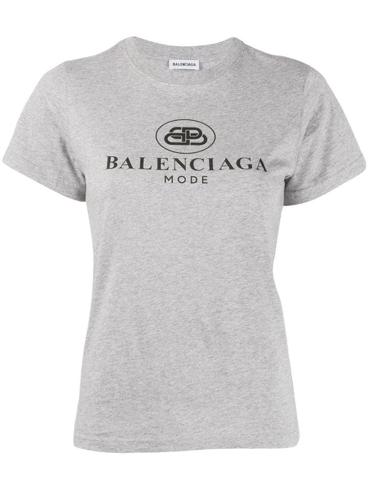 Balenciaga Short-sleeve Fitted T-shirt - Grey