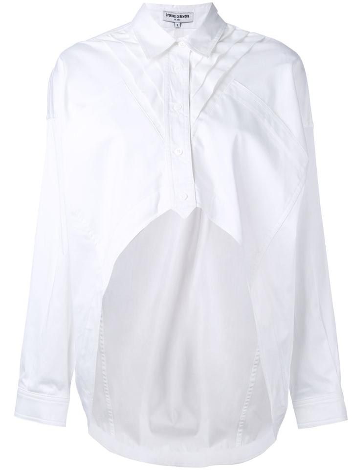 Opening Ceremony - Cropped Front Top - Women - Silk/cotton - 4, White, Silk/cotton