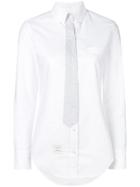 Thom Browne Trompe L'oiel Necktie Oxford Shirt - White