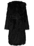Goen.j Oversized Faux Fur Coat - Black