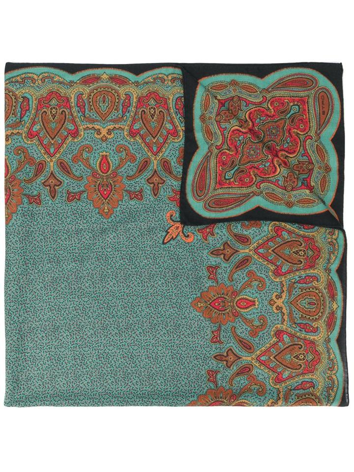 Etro Paisley Detail Scarf - Green