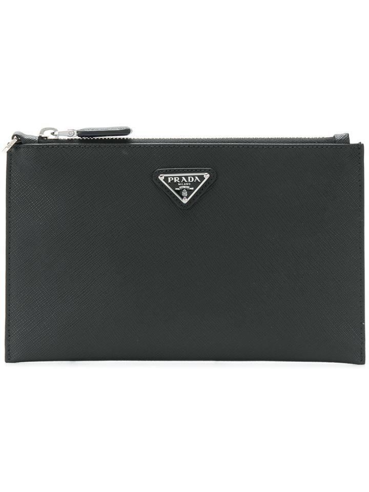 Prada Zipped Coin Pouch - Black