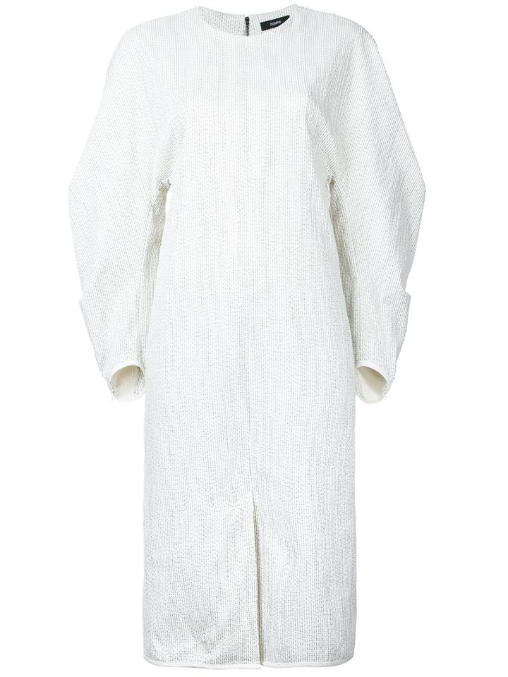 Bassike - Melange Tuck Sleeve Dress - Women - Cotton/elastodiene/polyamide - 12, White, Cotton/elastodiene/polyamide