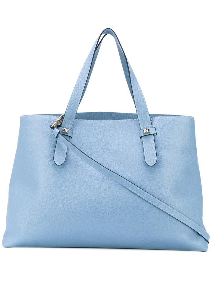 Borbonese - Classic Tote - Women - Leather/polyester - One Size, Blue, Leather/polyester
