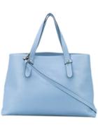 Borbonese - Classic Tote - Women - Leather/polyester - One Size, Blue, Leather/polyester