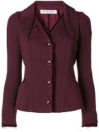Christian Dior Vintage Layered Lapels Fitted Jacket - Pink & Purple