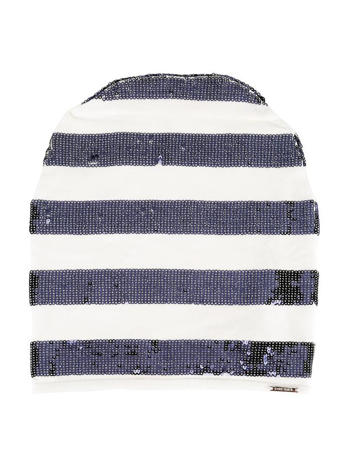 Diesel Kids - Striped Beanie - Kids - Cotton/polyester/spandex/elastane - 50 Cm, White