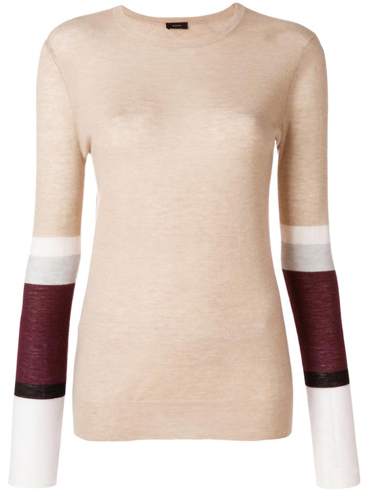 Joseph Cashmere Contrast Stripe Sweater - Brown