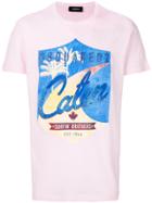 Dsquared2 Surfing Bros Print T-shirt - Pink & Purple