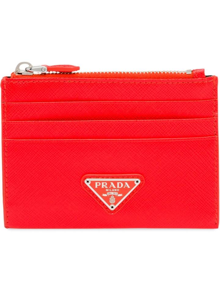 Prada Logo Cardholder - Orange