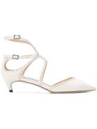 Jimmy Choo Lancer Flat Criss Cross Sandal - White