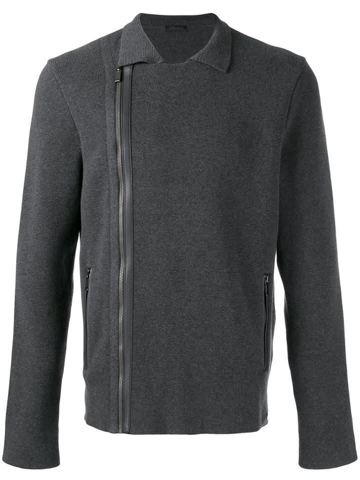 Z Zegna - Zipped Jacket - Men - Cotton - Xxl, Grey, Cotton