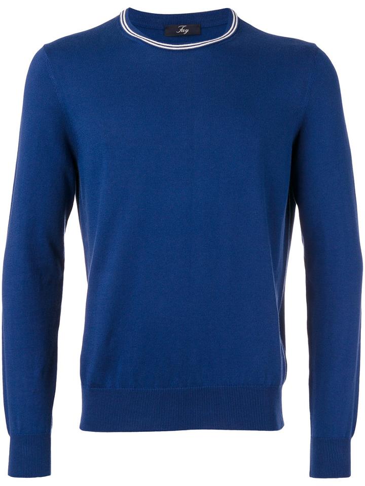 Fay - Fay Long Sleeved Sweater - Men - Cotton - 52, Blue, Cotton