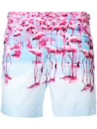 Orlebar Brown Flamingo Print Swim Shorts - Pink & Purple