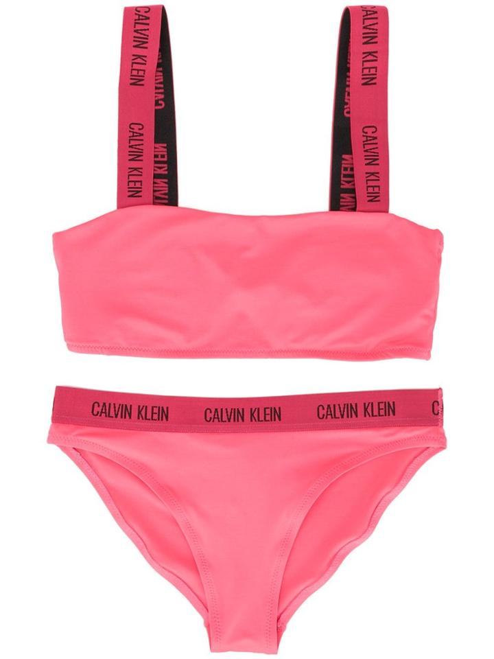 Calvin Klein Kids Teen Logo Band Bikini Set - Pink