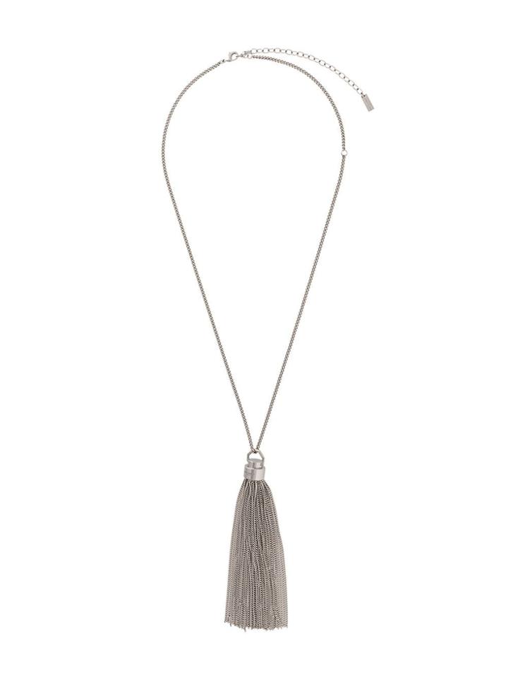 Saint Laurent Chain Tassel Necklace - Silver