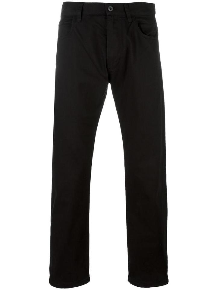 Armani Jeans Straight Leg Trousers, Men's, Size: 48, Black, Cotton/spandex/elastane