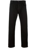 Armani Jeans Straight Leg Trousers, Men's, Size: 48, Black, Cotton/spandex/elastane