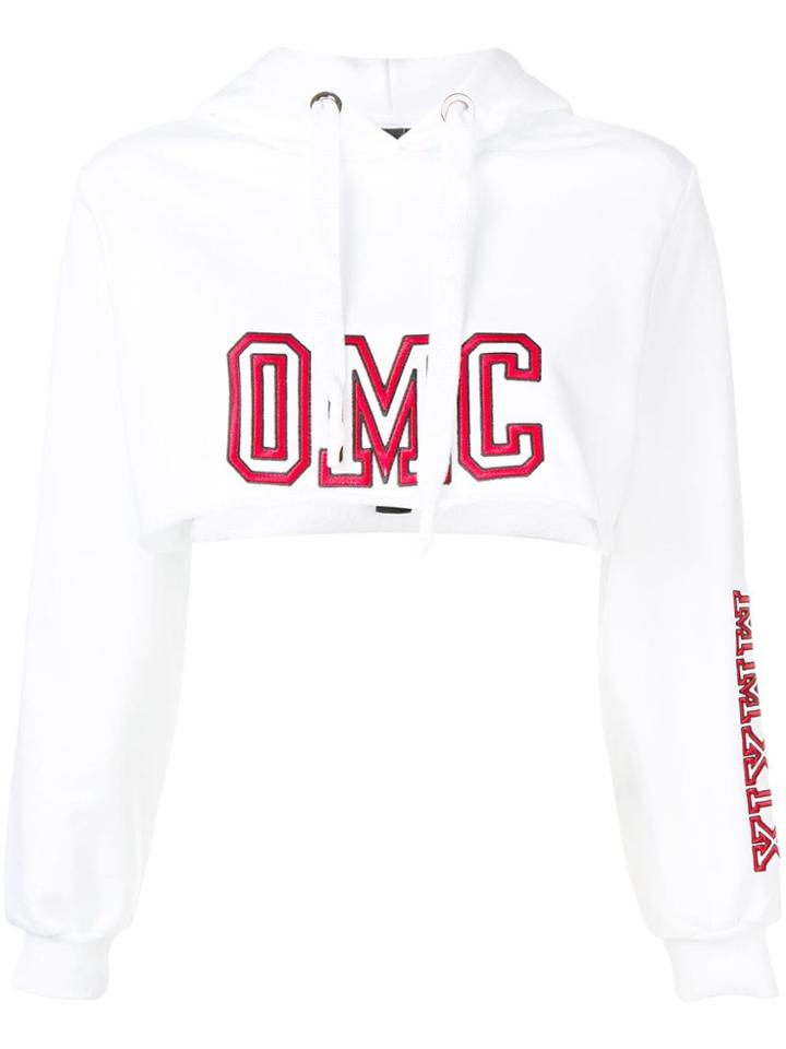 Omc Cropped Logo Hoodie - White