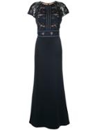 Tadashi Shoji Lace Panel Gown - Blue