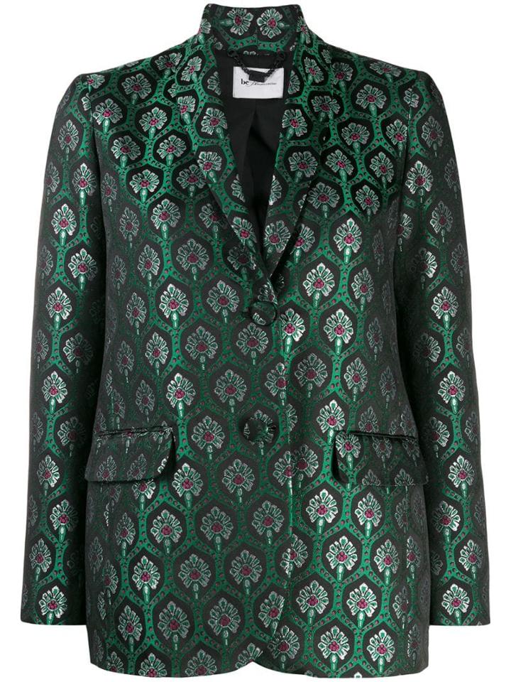 Be Blumarine Metallic Patterned Blazer - Green