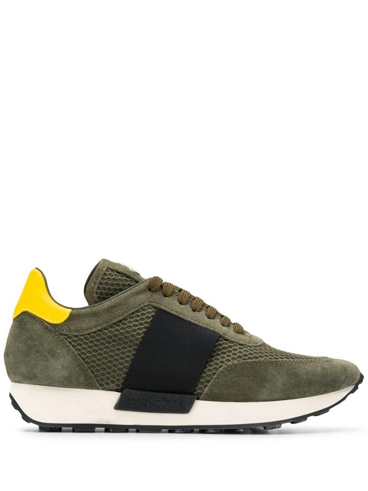 Moncler Contrast Stripe Sneakers - Green