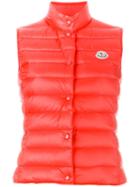 Moncler 'liane' Padded Gilet, Women's, Size: 4, Red, Polyamide/feather Down