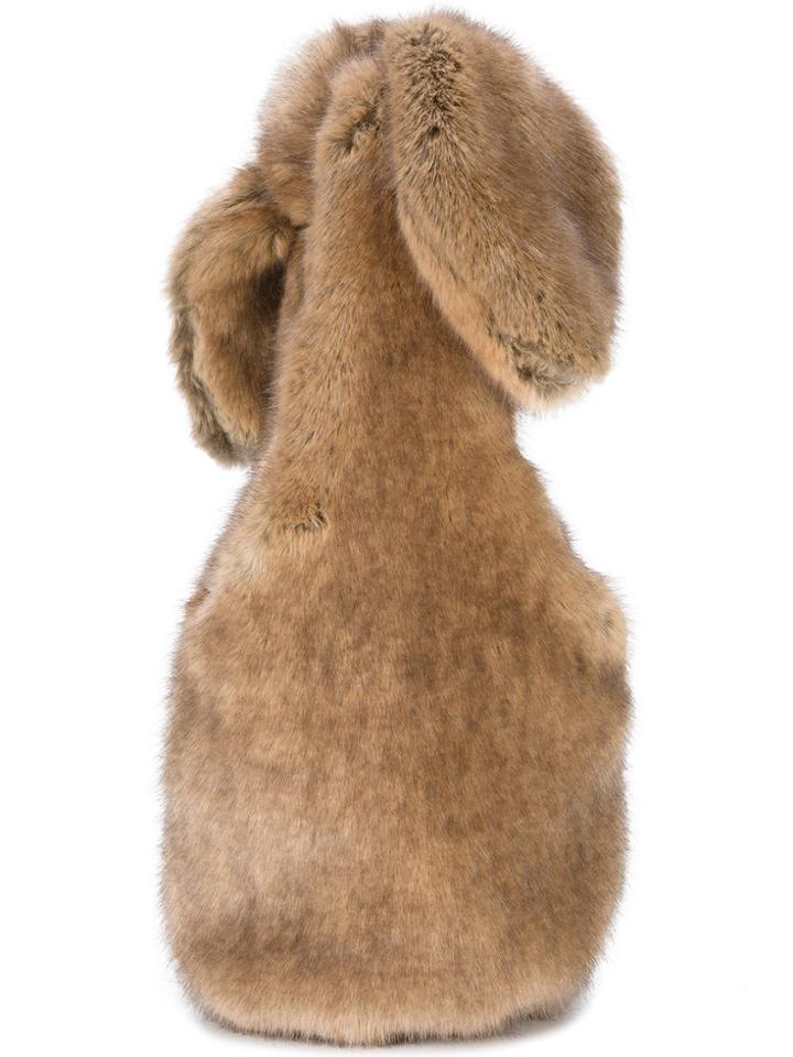 Simone Rocha Bow Faux-fur Shoulder Bag - Brown