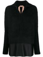Nº21 Layered-hem Sweater - Black