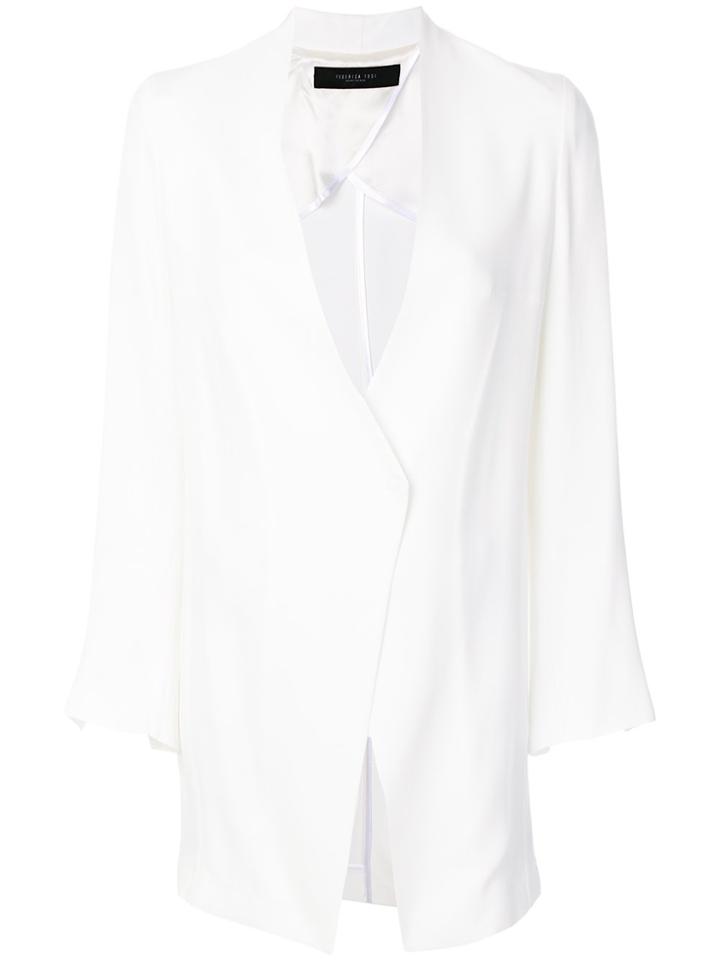 Federica Tosi Wide Neckline Blazer - White