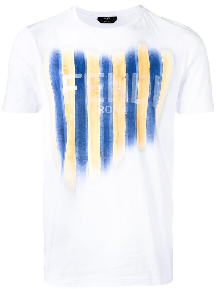 Fendi - Logo Print T-shirt - Men - Cotton - 54, White, Cotton