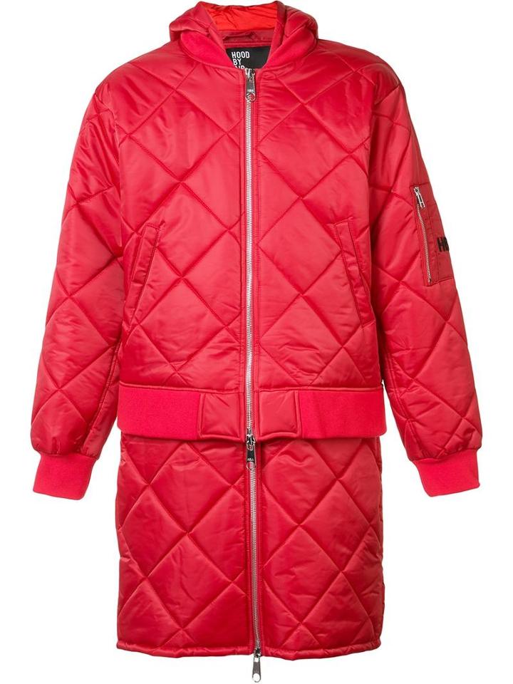 Hood By Air 'against' Quilted Bomber Jacket, Men's, Size: Large, Red, Cotton