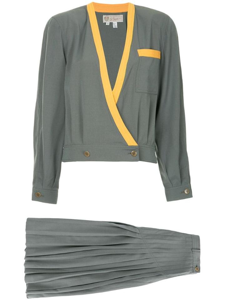 Gucci Pre-owned Gucci Vintage Logos Setup Suit Jacket Skirt - Grey