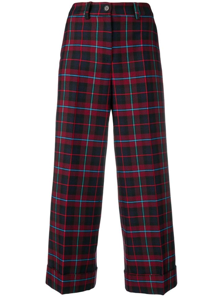 P.a.r.o.s.h. Straight Leg Check Trousers - Blue