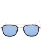 Thom Browne Eyewear Navy & 18k Gold Sunglasses - Blue