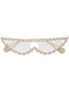 Gucci Eyewear Embellished Cat Eye Glasses - Gold