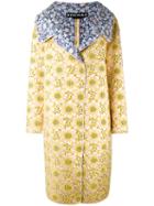 Rochas - Floral Print Coat - Women - Silk/cotton/polyamide/polyester - 42, Women's, Yellow, Silk/cotton/polyamide/polyester
