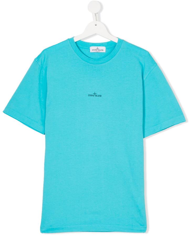Stone Island Junior Logo Printed T-shirt - Blue