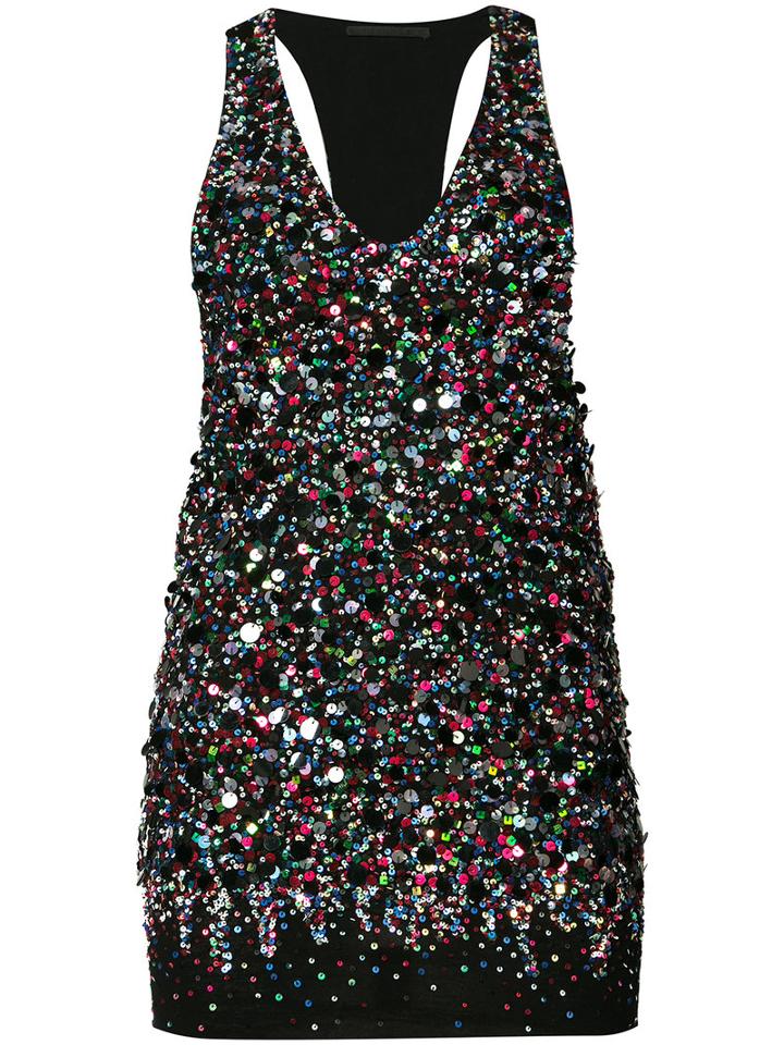 Haider Ackermann Sequinned Tank Top, Women's, Size: Large, Black, Cotton/silk/spandex/elastane/sequin