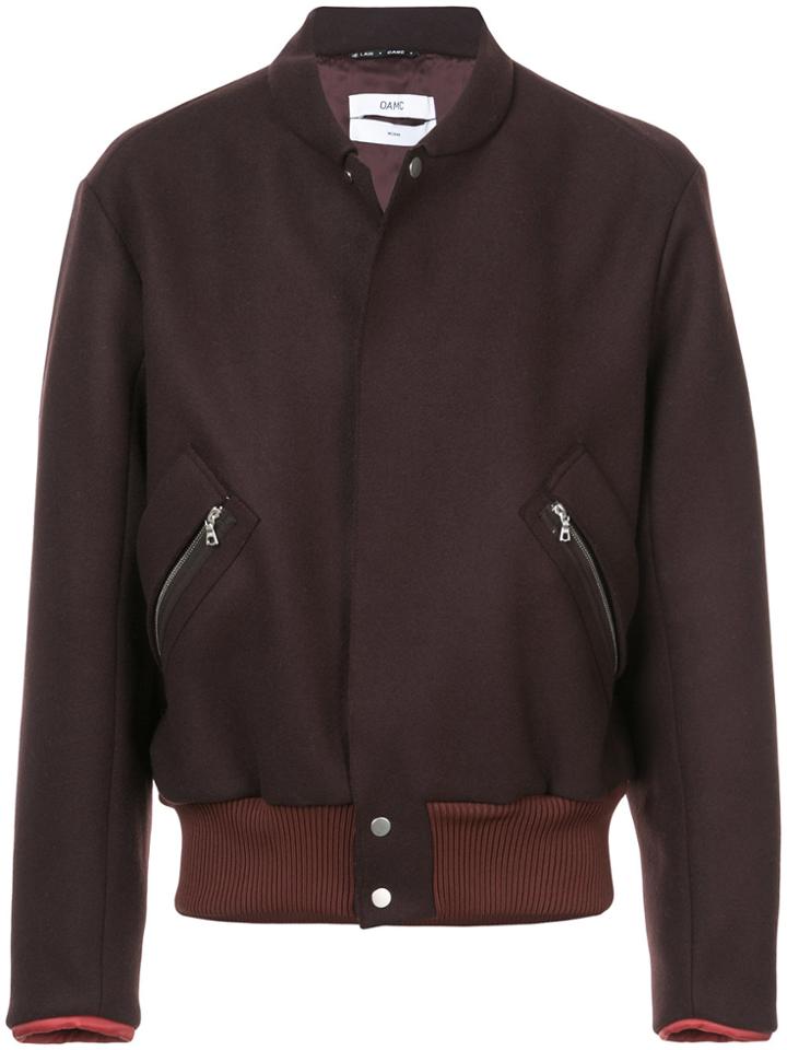 Oamc Fitted Bomber Jacket - Red