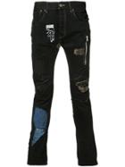 Black Fist Shredded Patchwork X Elliott Evan Jeans