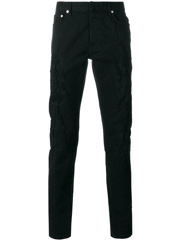 Dior Homme Destroyed Slim-fit Jeans, Men's, Size: 31, Black, Cotton/spandex/elastane