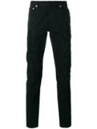Dior Homme Destroyed Slim-fit Jeans, Men's, Size: 31, Black, Cotton/spandex/elastane