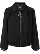 Markus Lupfer Daisy Heart-embellished Bomber Jacket - Black
