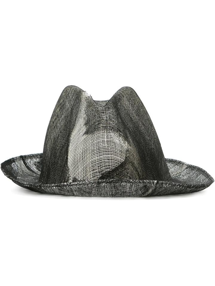 Reinhard Plank Double Overlay Distressed Hat - Black
