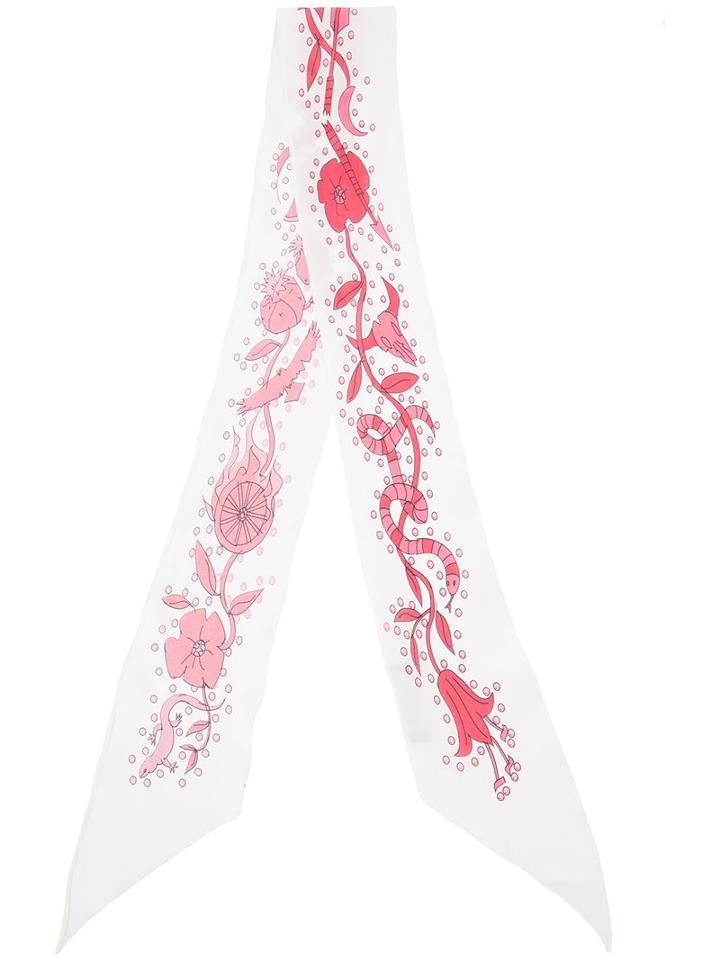 Rockins 'desert Trip' Printed Skinny Scarf, Women's, Nude/neutrals, Silk