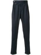 Eleventy Checked Tailored Trousers - Blue
