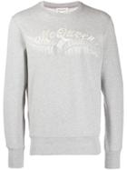 Alexander Mcqueen Feather Embroidered Sweatshirt - Grey