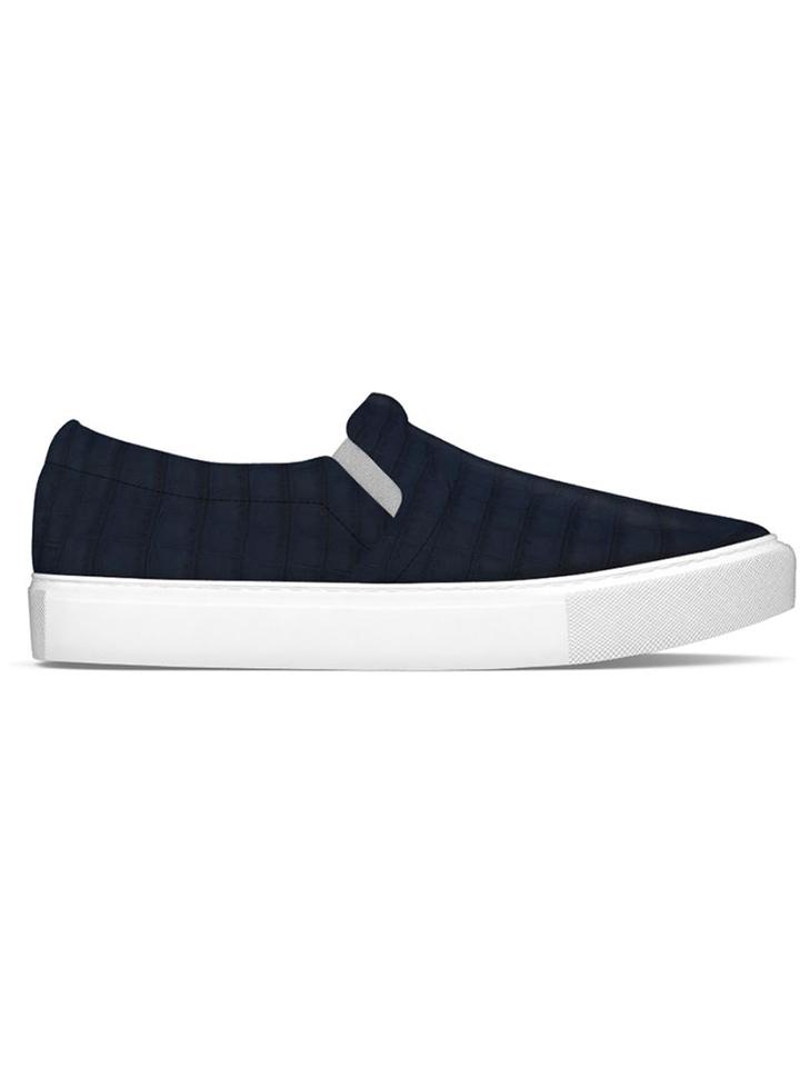 Myswear Maddox Slip-on Sneakers, Women's, Size: 41, Blue, Crocodile Leather/rubber