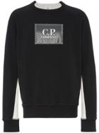 Cp Company Stitch Logo Embroidered Cotton Sweatshirt - Black